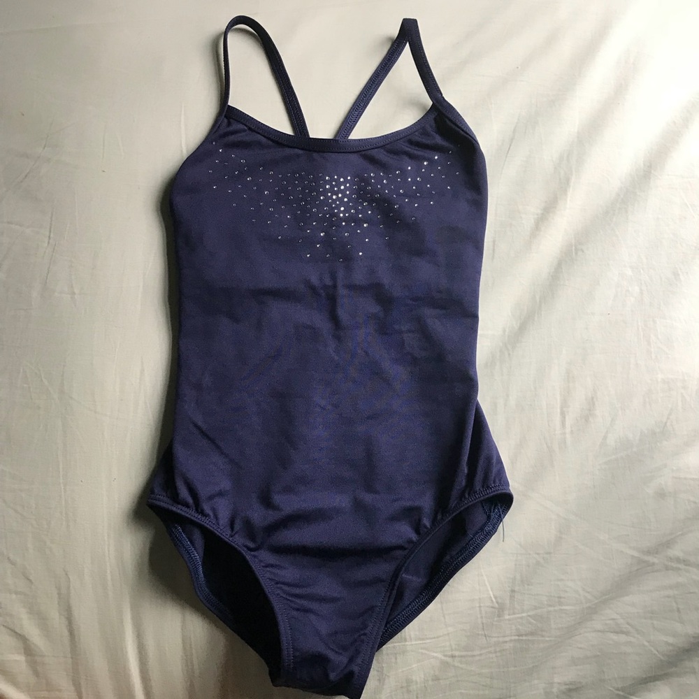 Strapped Back Rhinestone Ballet Gymnastics Leotard